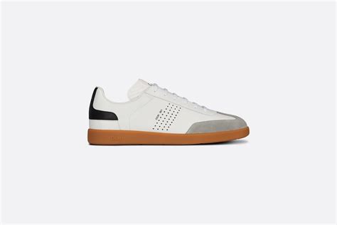 Sneaker B01 Cuir de veau lisse blanc et suede beige 